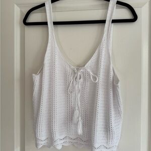 Old Navy White Crochet Tank Top